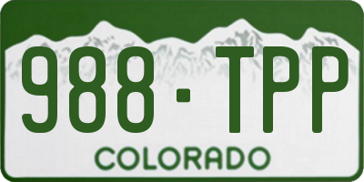 CO license plate 988TPP