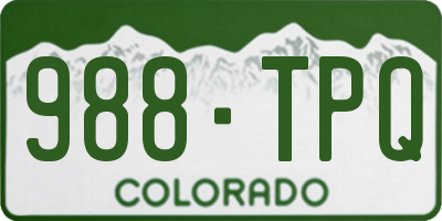 CO license plate 988TPQ