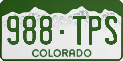 CO license plate 988TPS