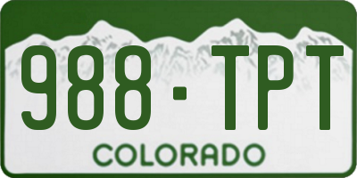CO license plate 988TPT