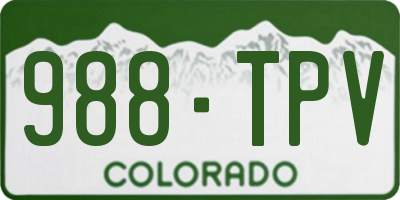 CO license plate 988TPV