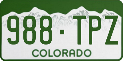 CO license plate 988TPZ