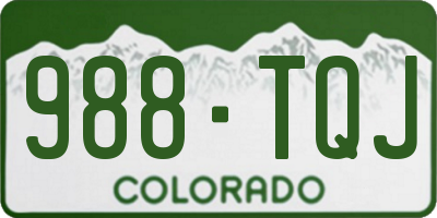 CO license plate 988TQJ