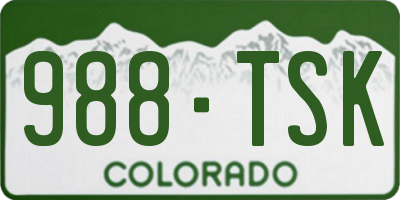 CO license plate 988TSK