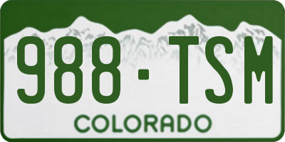 CO license plate 988TSM