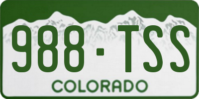 CO license plate 988TSS