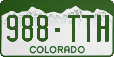 CO license plate 988TTH