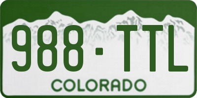 CO license plate 988TTL