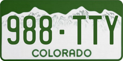 CO license plate 988TTY