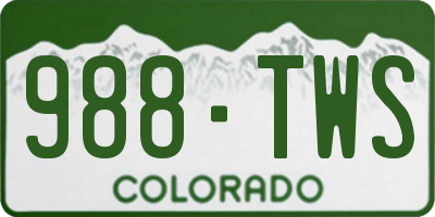 CO license plate 988TWS