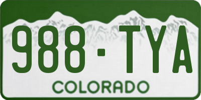 CO license plate 988TYA