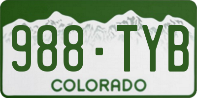 CO license plate 988TYB