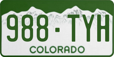 CO license plate 988TYH