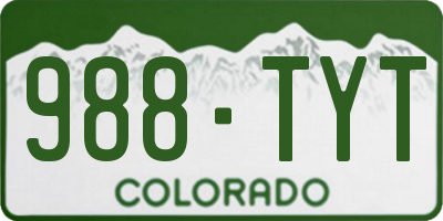 CO license plate 988TYT