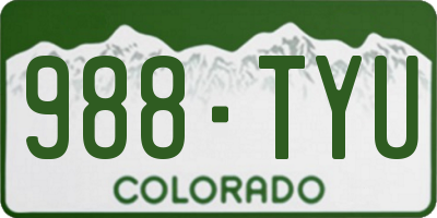 CO license plate 988TYU