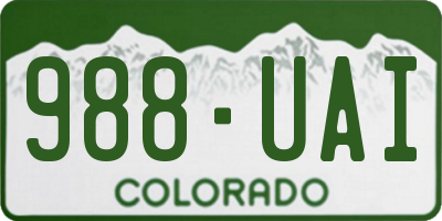 CO license plate 988UAI
