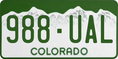 CO license plate 988UAL