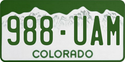 CO license plate 988UAM