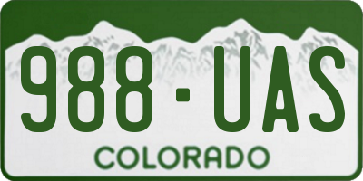 CO license plate 988UAS