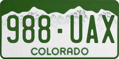 CO license plate 988UAX