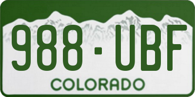 CO license plate 988UBF