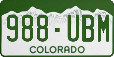 CO license plate 988UBM
