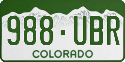 CO license plate 988UBR
