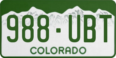 CO license plate 988UBT