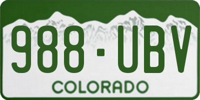 CO license plate 988UBV
