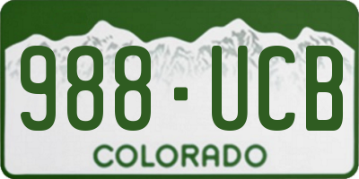 CO license plate 988UCB