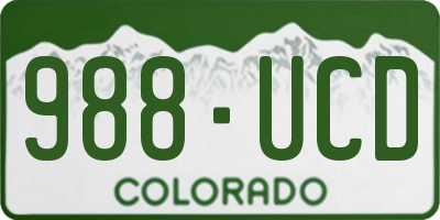 CO license plate 988UCD