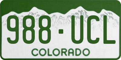 CO license plate 988UCL