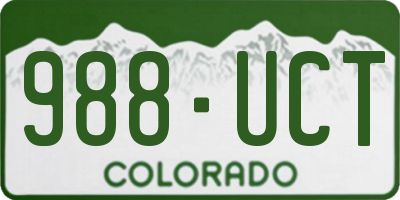 CO license plate 988UCT