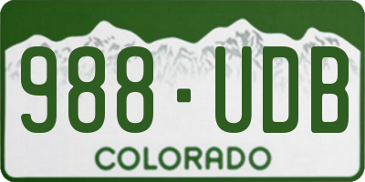 CO license plate 988UDB