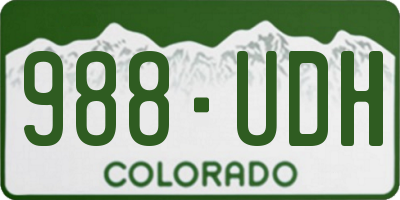 CO license plate 988UDH
