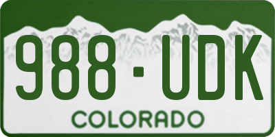 CO license plate 988UDK