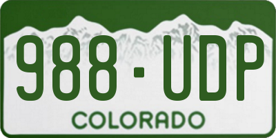 CO license plate 988UDP