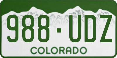 CO license plate 988UDZ