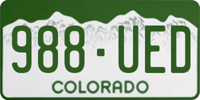 CO license plate 988UED