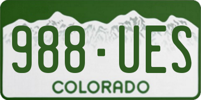 CO license plate 988UES