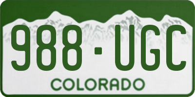 CO license plate 988UGC