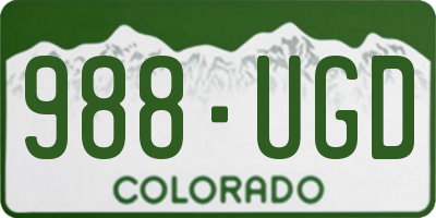 CO license plate 988UGD