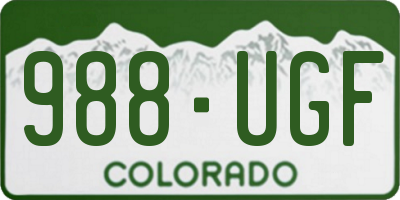 CO license plate 988UGF