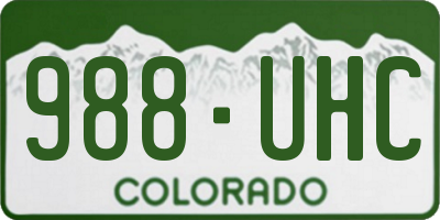 CO license plate 988UHC