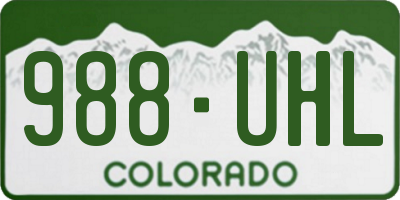 CO license plate 988UHL