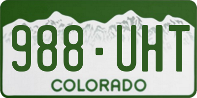 CO license plate 988UHT