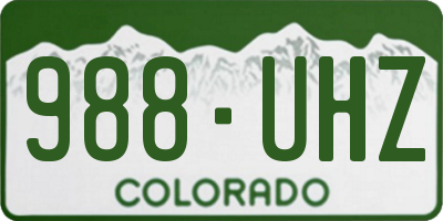 CO license plate 988UHZ