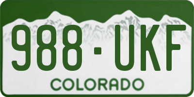 CO license plate 988UKF
