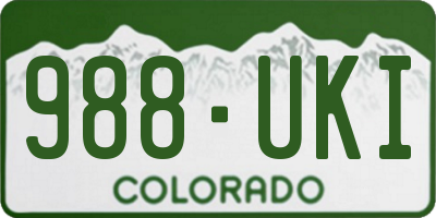 CO license plate 988UKI