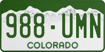 CO license plate 988UMN